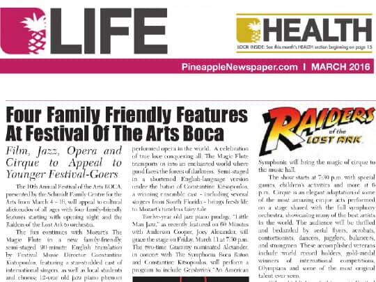 Screenshot Pineapple March 2016 story about Festival of the Arts Boca