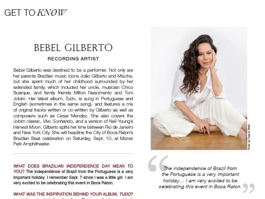 interview with Bebel Bilberto