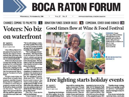 Tree lighting story in Boca Raton Forum