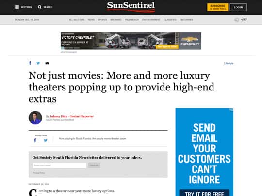 Silverspot Cinema article on Sun-Sentinel.com