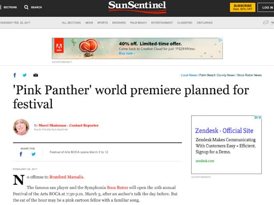sun-sentinel.com online Pink Panther article