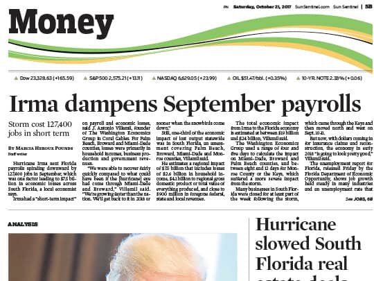 Sun-Sentinel cover story place by Polin PR