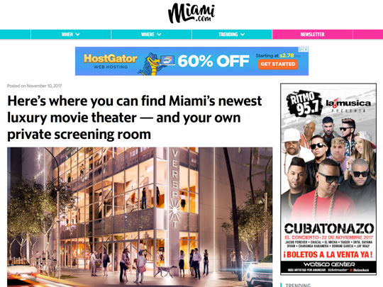 Miami.com story on Silverspot Cinema, placement by Polin PR
