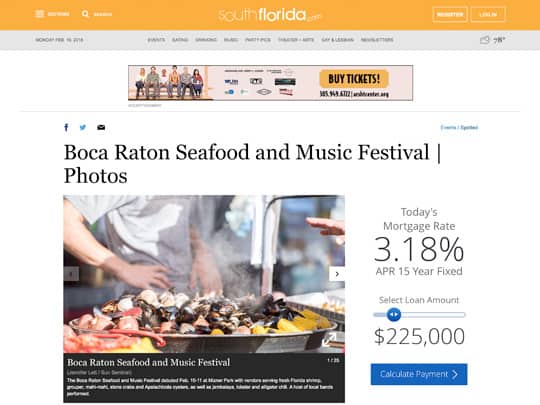Polin PR placement photos of Seafood Festival on SouthFlorida.com