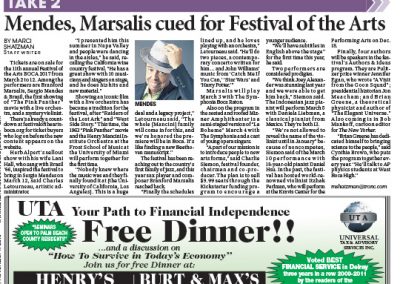 Festival of the Arts BOCA Sun Sentinel Forum 110916