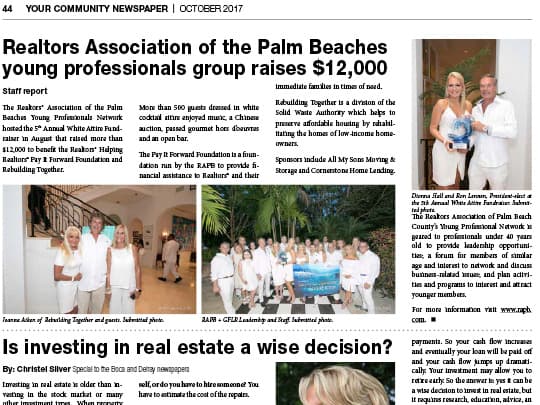 Realtors Association of the Palm Beaches Delray Newspaper Oct 2017
