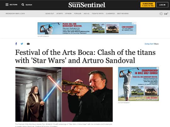 Polin PR placement Sun-Sentinel for Festival of The Arts Boca