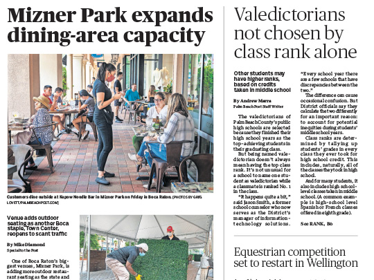 Polin PR placement in Palm Beach Post for Mizner Park