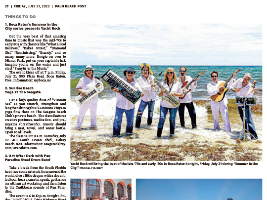 Polin PR placement in Palm Beach Post for MIzner Park Amphitheater event