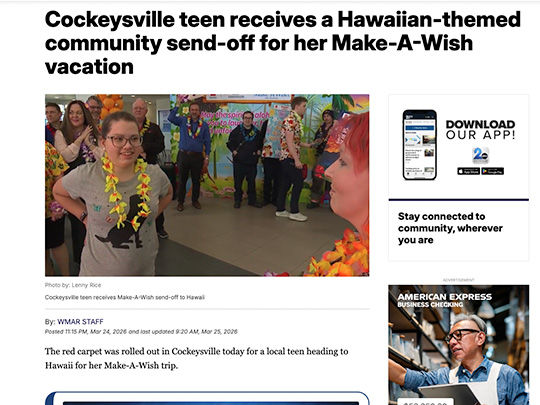 screenshot of wmar2news.com story, picture of Audrey